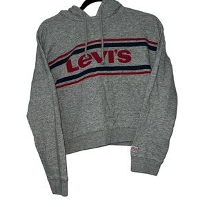 Levi’s cropped hoodie •size S •classic logo •no peeling •lightly used